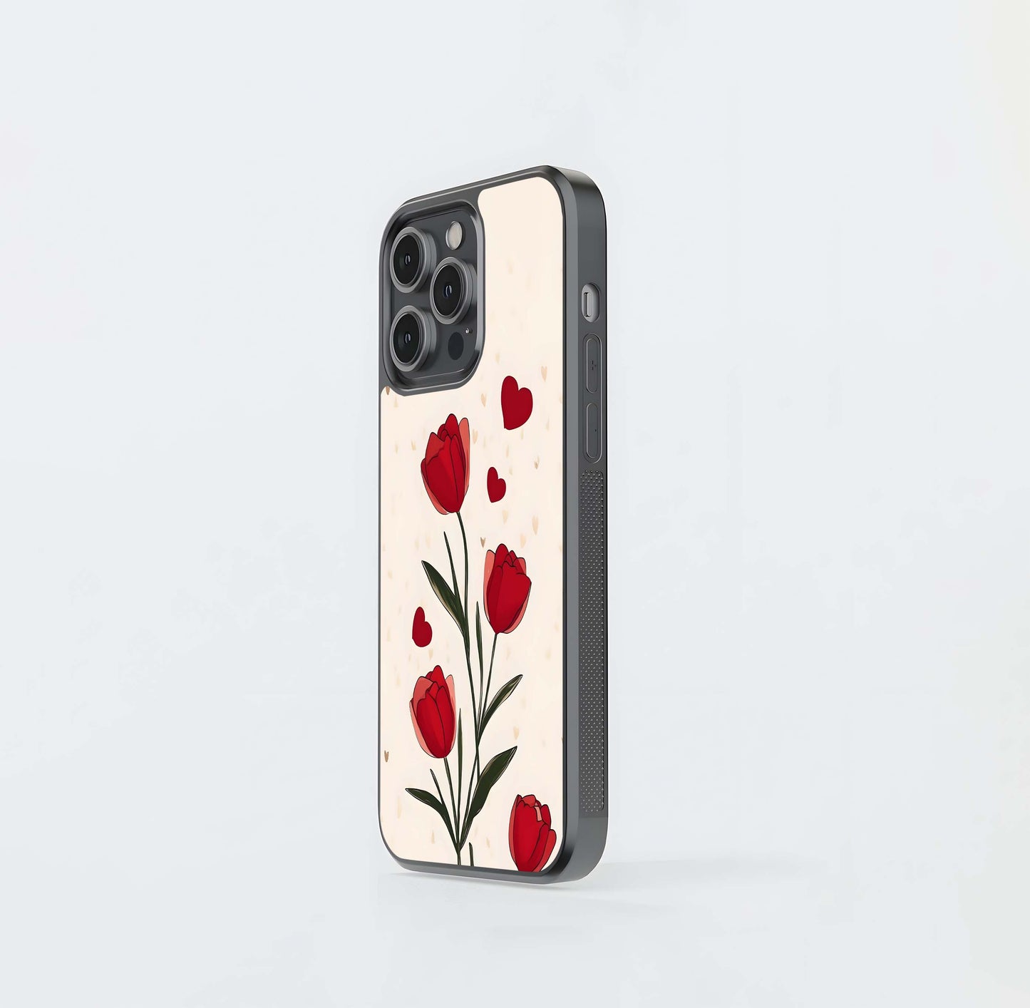 Tulip Wit Heart Glass Case