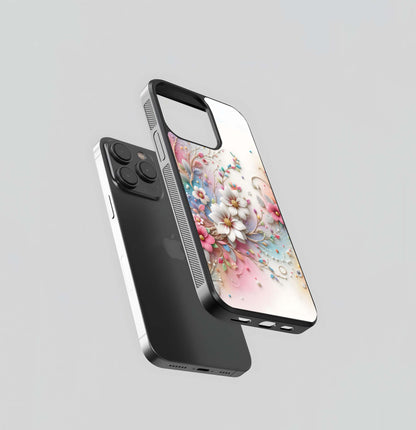 Pastel Floral Clay Relief Glass Case