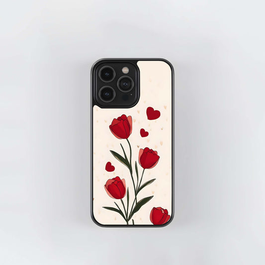 Tulip Wit Heart Glass Case