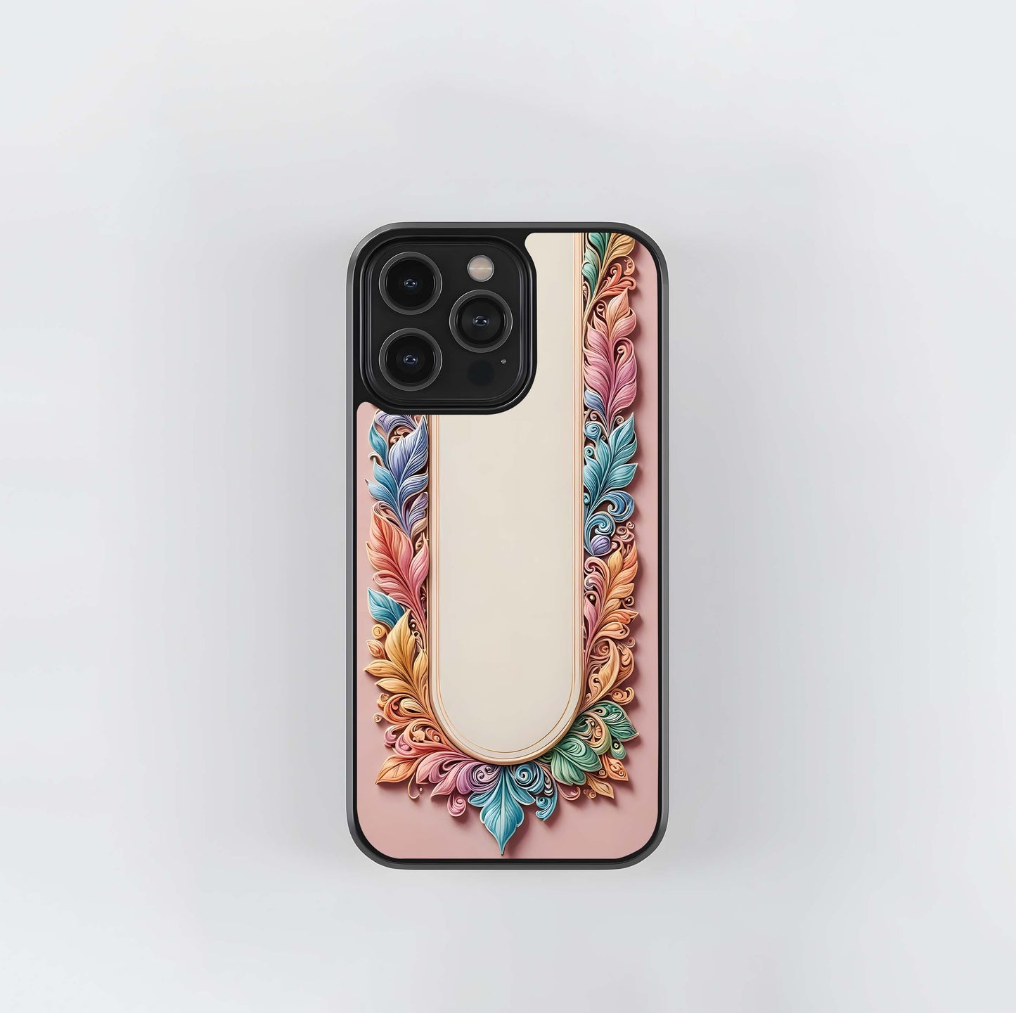 Pastel Floral Frame Banner Glass Case