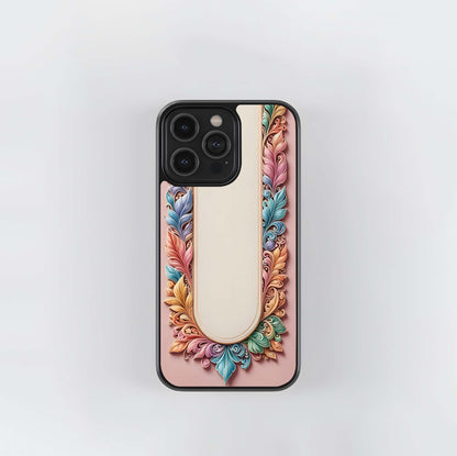 Pastel Floral Frame Banner Glass Case