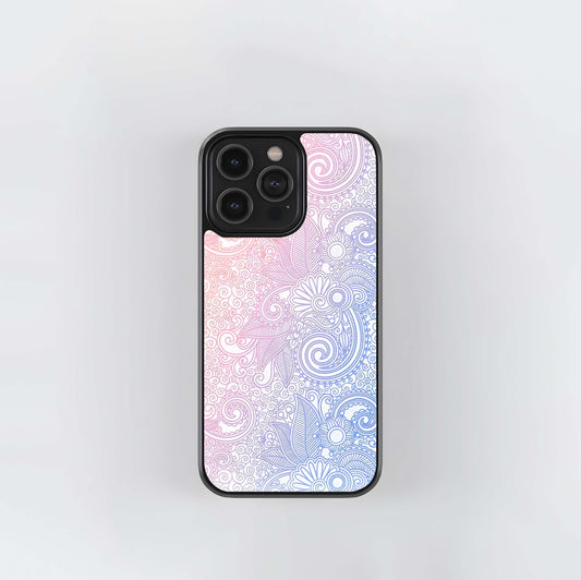 Pastel Floral Paisley Glass Case