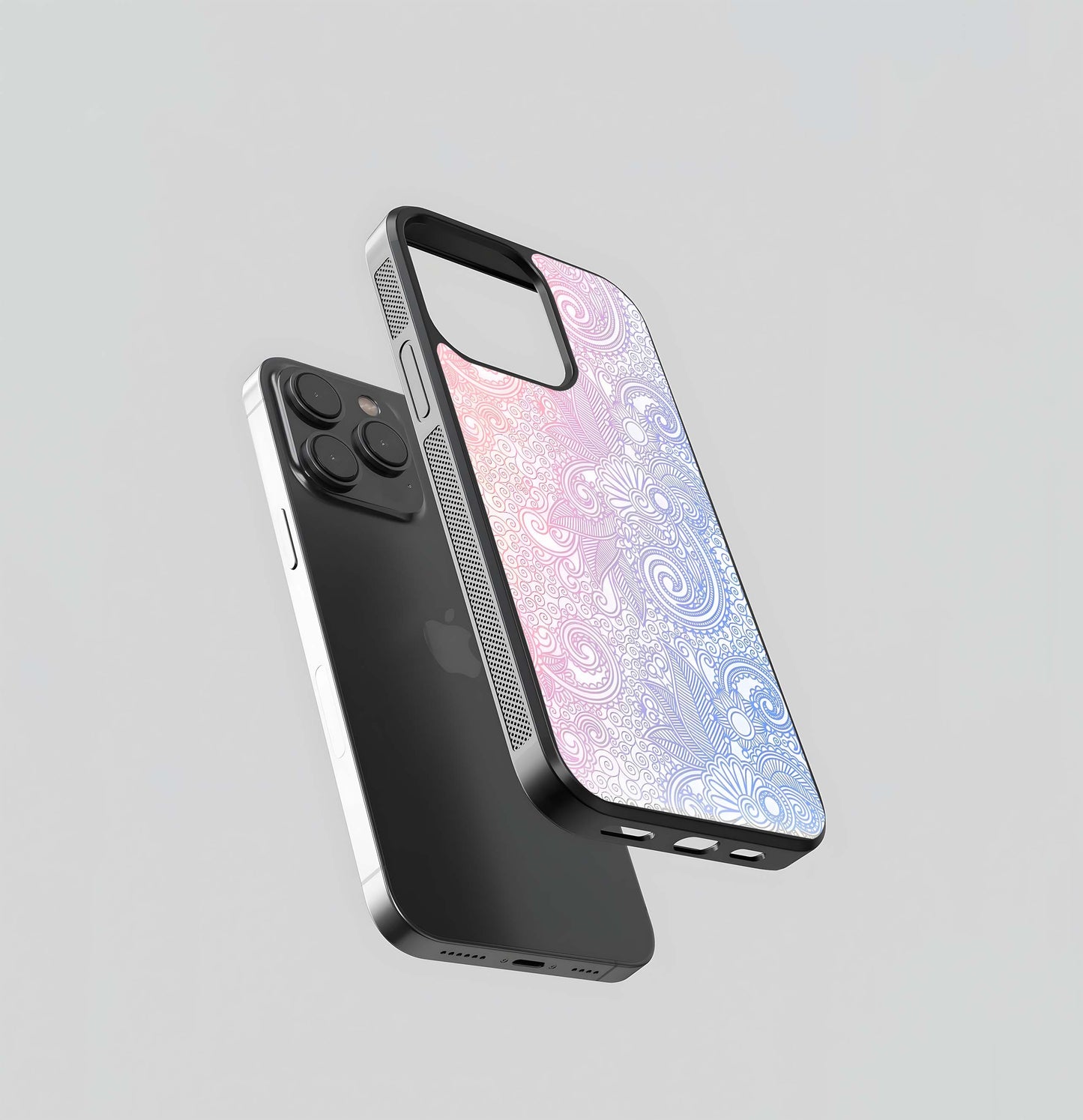 Pastel Floral Paisley Glass Case