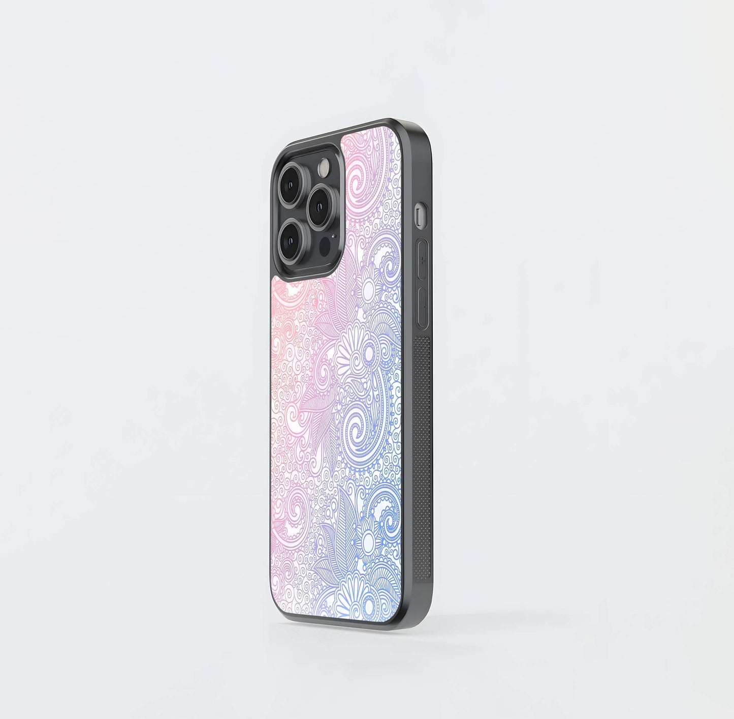 Pastel Floral Paisley Glass Case