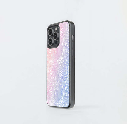 Pastel Floral Paisley Glass Case