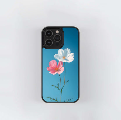 Twin Flowers Glass Case