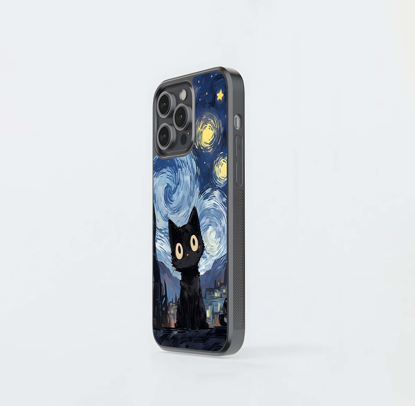 Vangogh Cat Glass Case