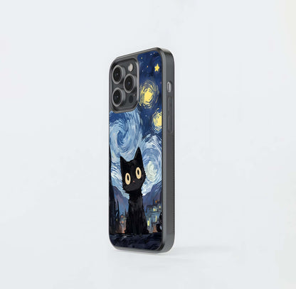 Vangogh Cat Glass Case