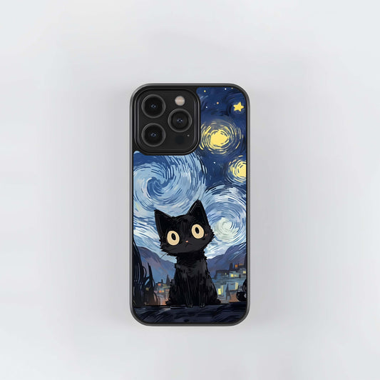 Vangogh Cat Glass Case