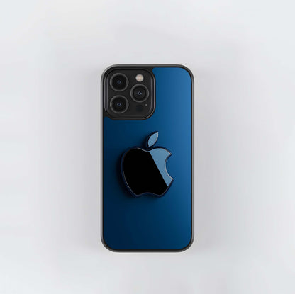 Deep Blue Gloss Apple Glass Case
