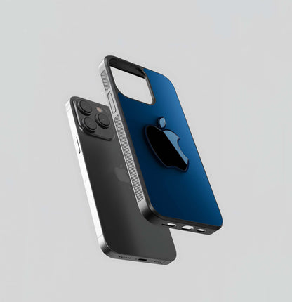 Deep Blue Gloss Apple Glass Case