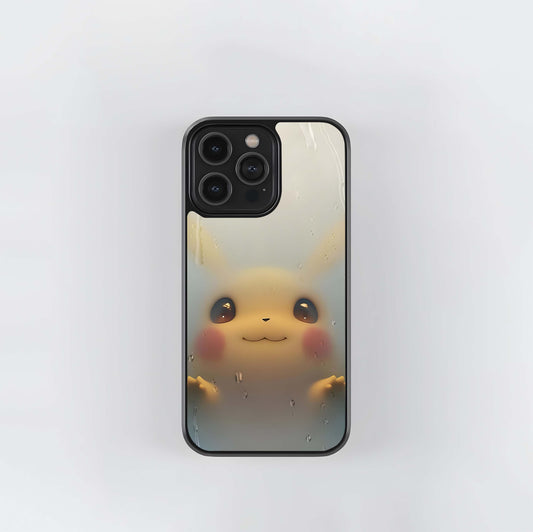 Pikachu on Steamy Glass Glass Case