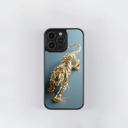 Gilded Filigree Tiger Glass Case