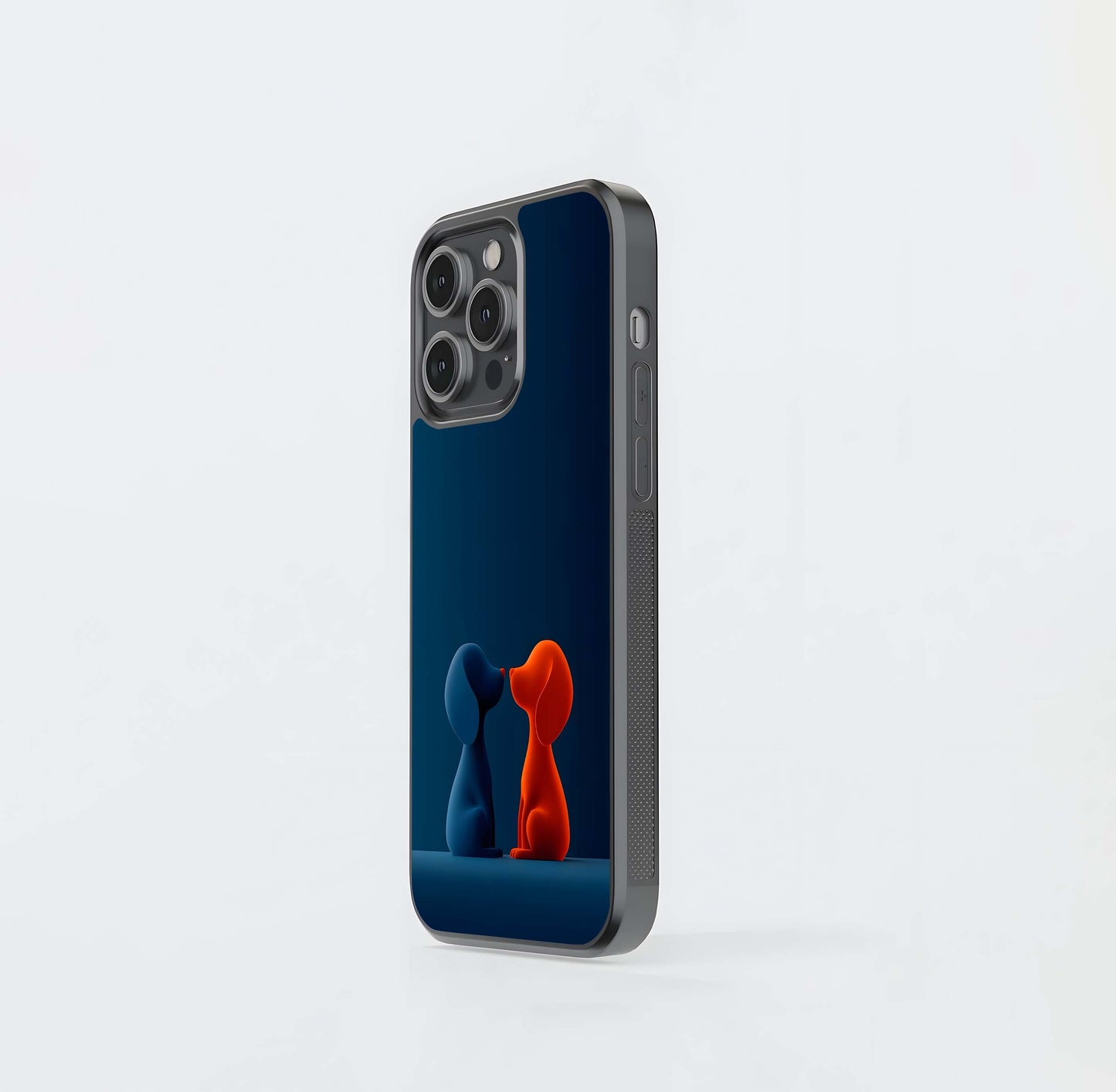Blue and Orange Puppy Love Glass Case