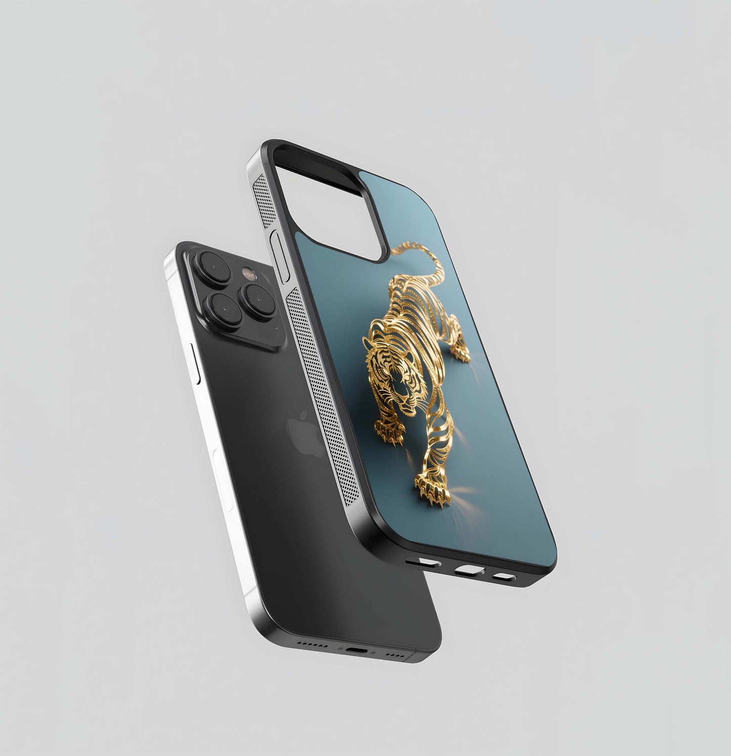 Gilded Filigree Tiger Glass Case