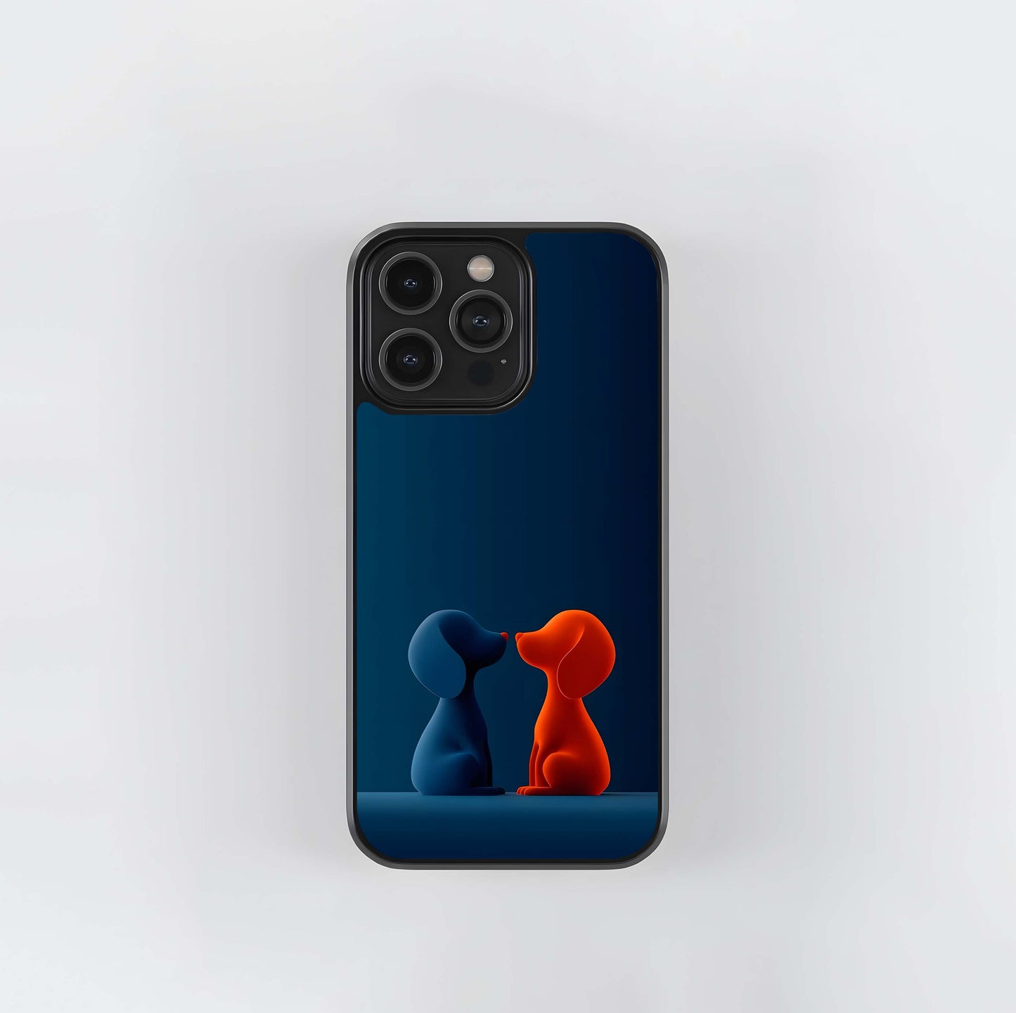 Blue and Orange Puppy Love Glass Case