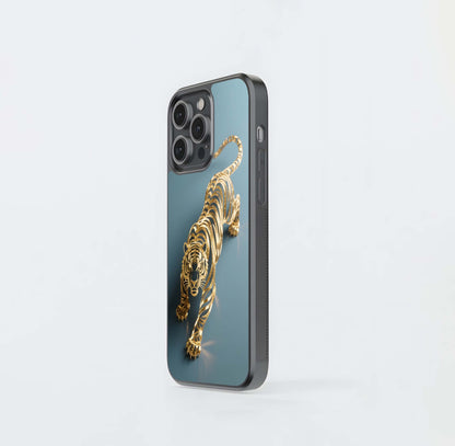 Gilded Filigree Tiger Glass Case
