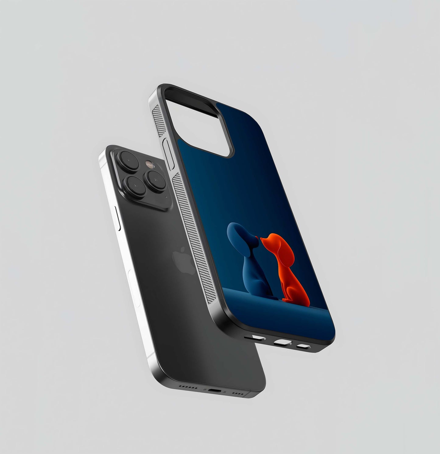 Blue and Orange Puppy Love Glass Case