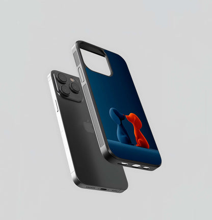 Blue and Orange Puppy Love Glass Case