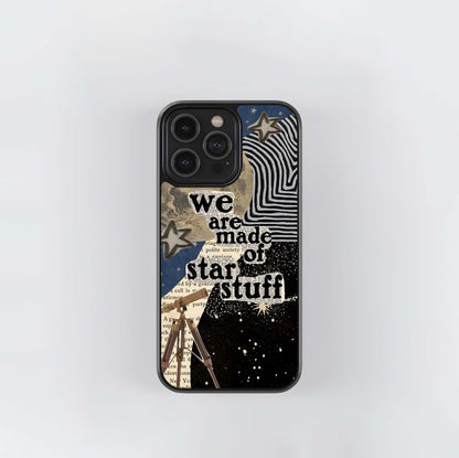 Collage with Moon & Quote Glass Case