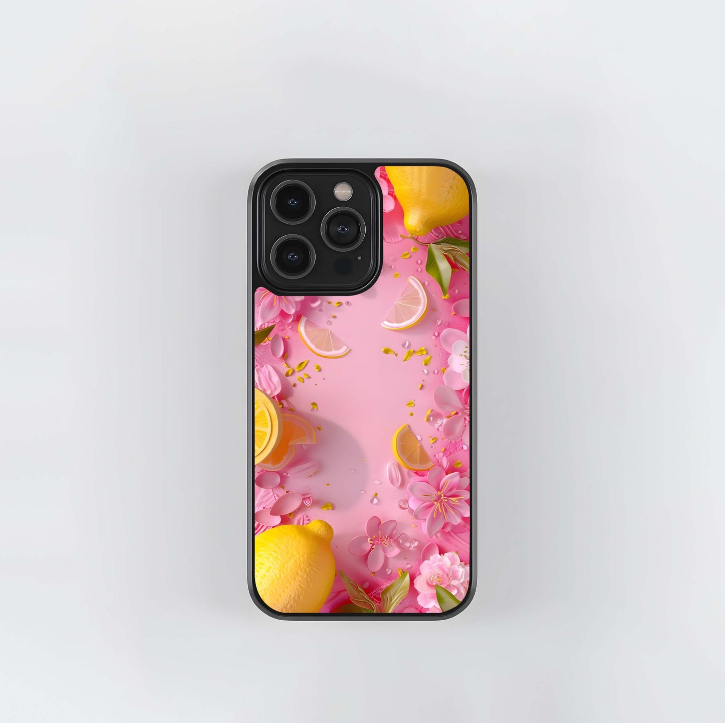 Pink Citrus and Blossom Wreath Glass Case