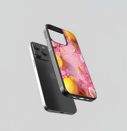 Pink Citrus and Blossom Wreath Glass Case