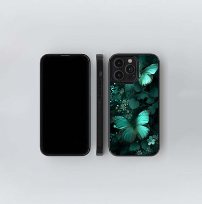 Deep Teal Wings Glass Case