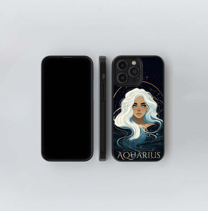 Zodiac Aquarius Glass Case