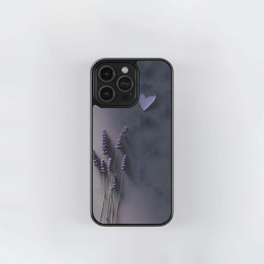 Lavender & Heart Still Life Glass Case