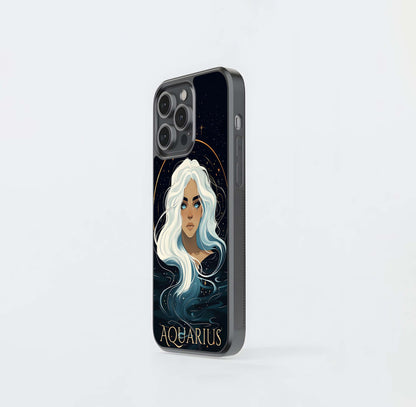 Zodiac Aquarius Glass Case