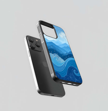 Wavy Horizon Blues Glass Case