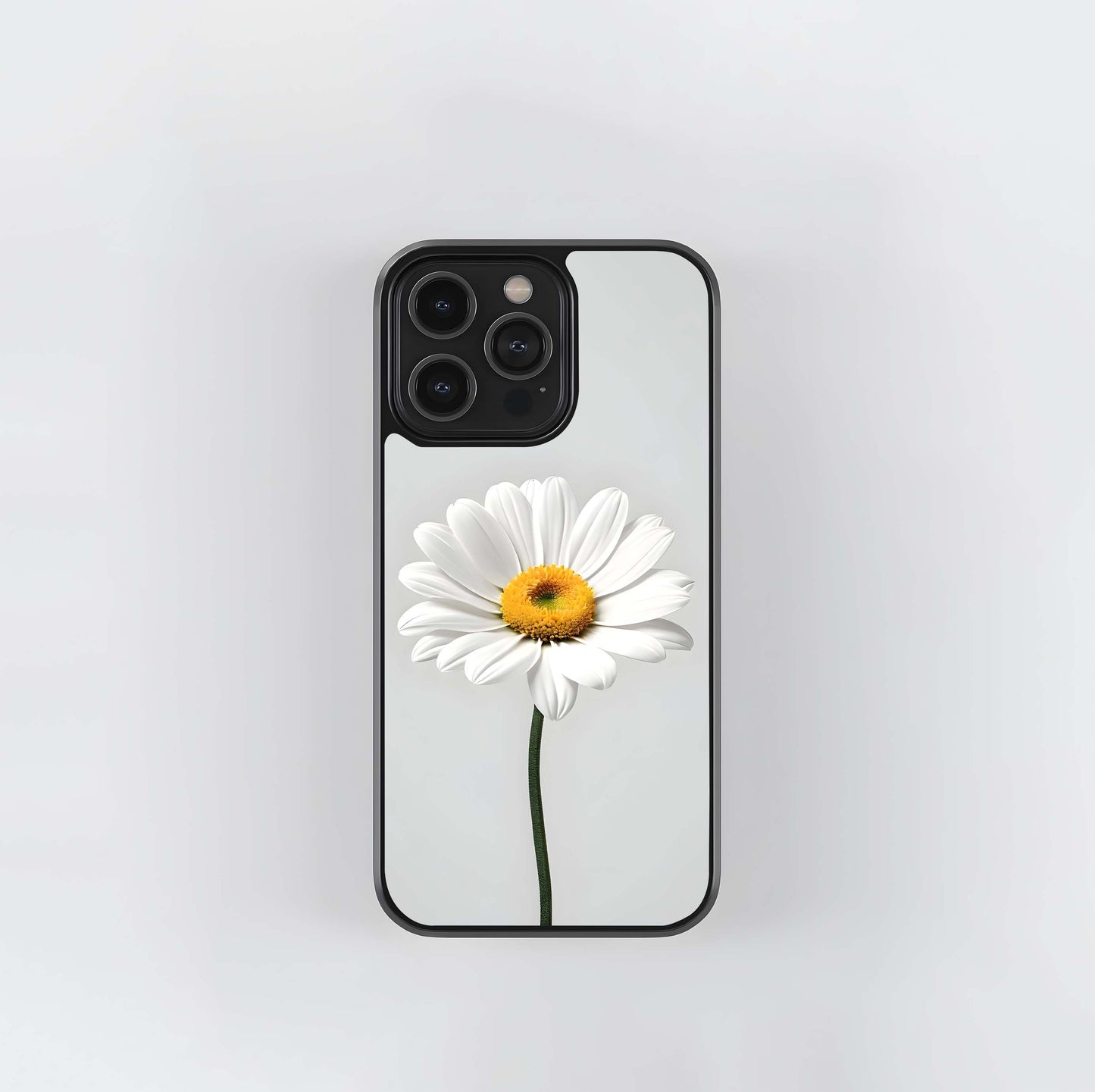 White Daisy Flower Glass Case