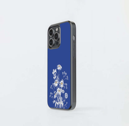 White Floral Pattern Glass Case