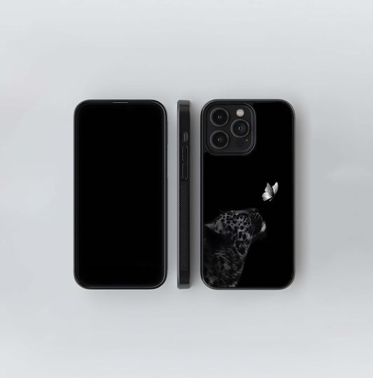 Leopard and Butterfly Glass Case