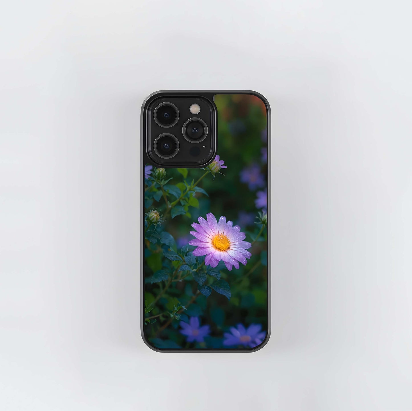 Dewy Lavender Aster Glass Case