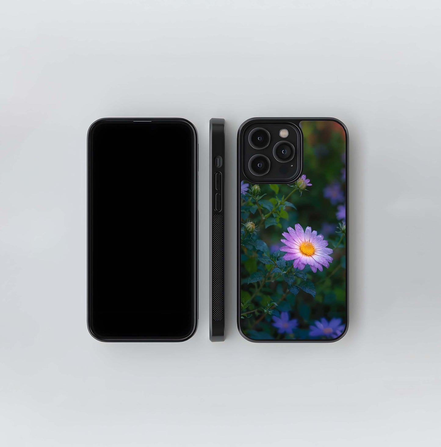 Dewy Lavender Aster Glass Case