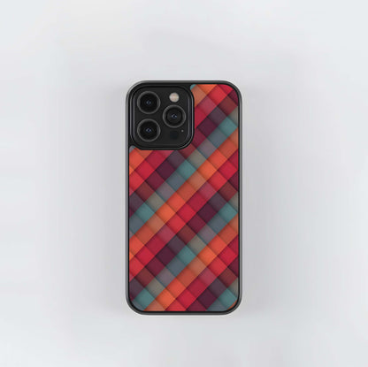 Diagonally Shaded Plaid Glass Case