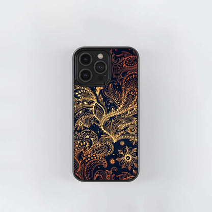 Gold Paisley Tapestry Glass Case