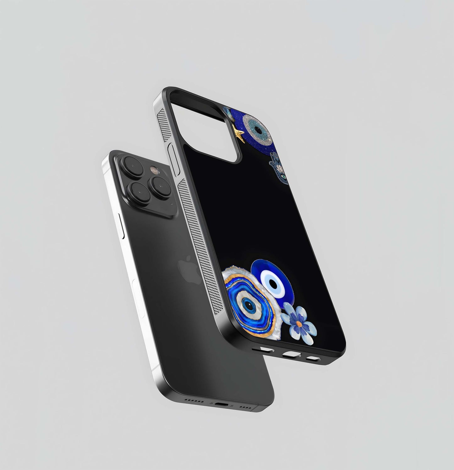 Aesthetic Blue Evil Eye Glass Case