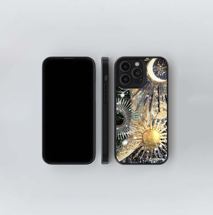 Celestial moon cosmic Glass Cases