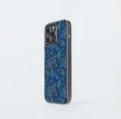 Blue Mandala Pattern Glass Case