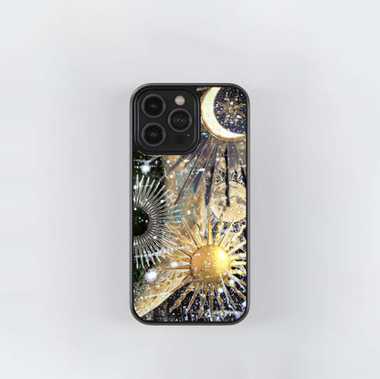 Celestial moon cosmic Glass Cases