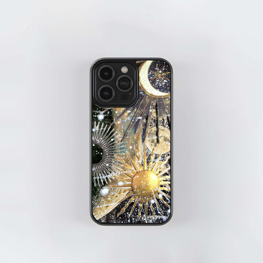 Celestial moon cosmic Glass Cases