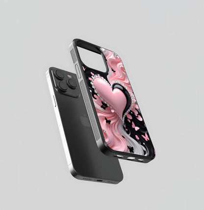 Diamond Split Heart Glass Case