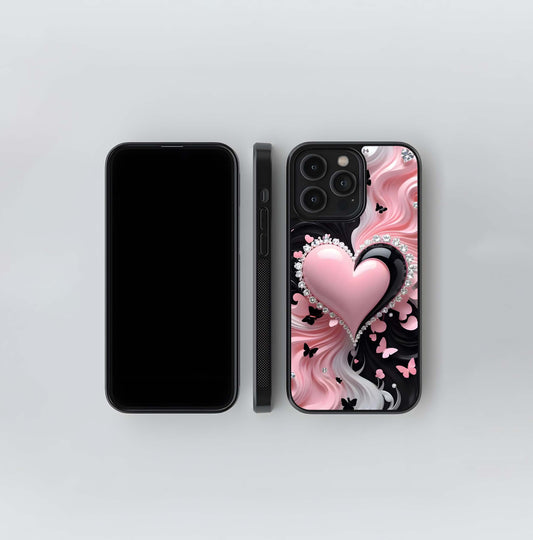 Diamond Split Heart Glass Case