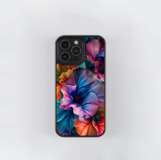 Psychedelic Tropical Hibiscus Glass Case