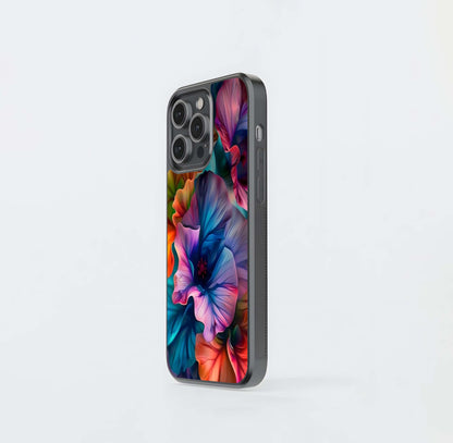Psychedelic Tropical Hibiscus Glass Case