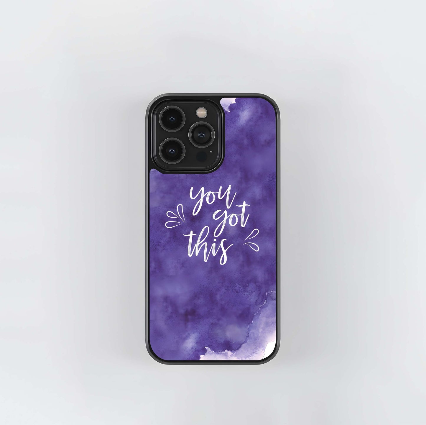Purple Watercolor Motivation Glass Case