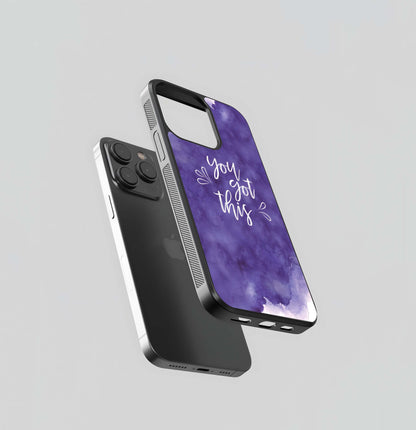 Purple Watercolor Motivation Glass Case