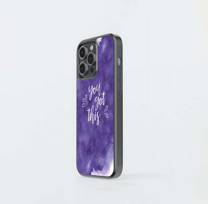 Purple Watercolor Motivation Glass Case